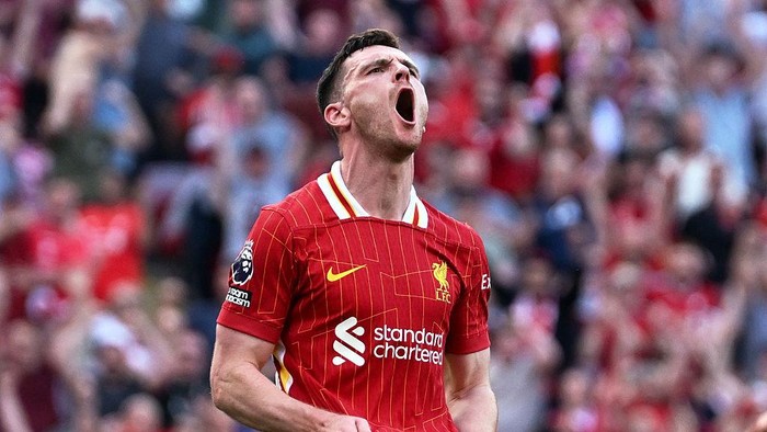 Andy Robertson belum tahu lanjut atau tidak di Liverpool musim depan (Liverpool FC via Getty Images/Liverpool FC)
