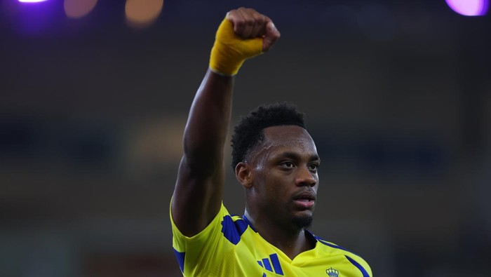 Jhon Duran dikabarkan bakal meninggalkan Al Nassr. (Foto: Yasser Bakhsh/Al Nassr/Getty Images)