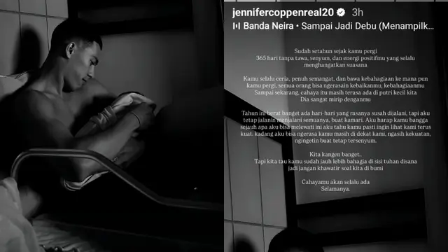 Setahun Dali Wassink Meninggal, Jennifer Coppen Ungkap Kerinduan: Tahun Ini Berat Banget